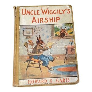 Vintage Uncle Wiggily Airship Howard Garis Children's Book Illustrated Hardcover